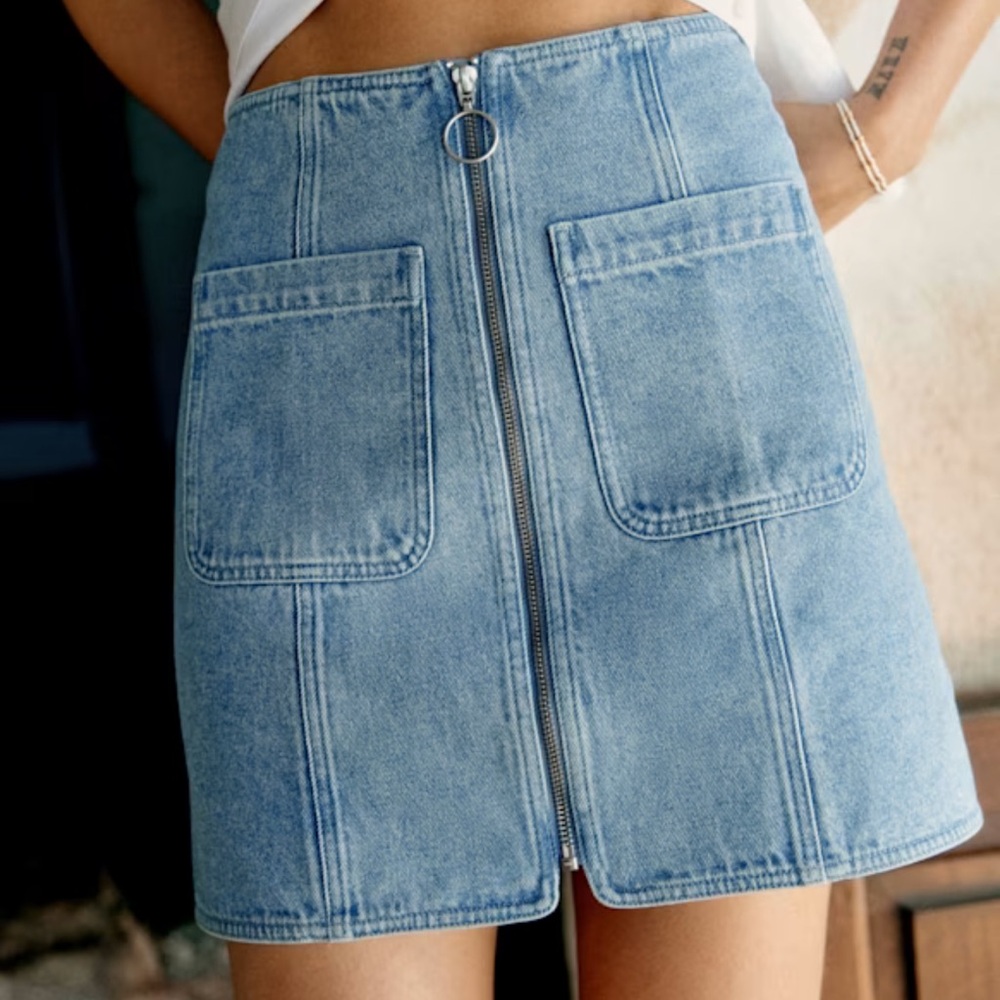 Sezane Blue Denim Skirt